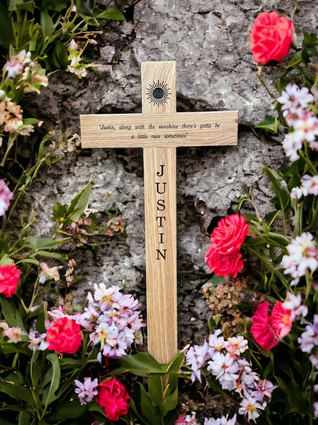 wooden cross engraved in wood