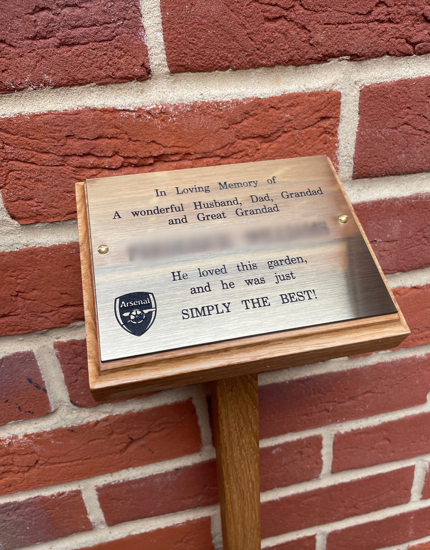 Memorial plaque, Tree Markers: standard size, Oak, Iroko, & Mahogany, memorial stake, Personalised Plaque