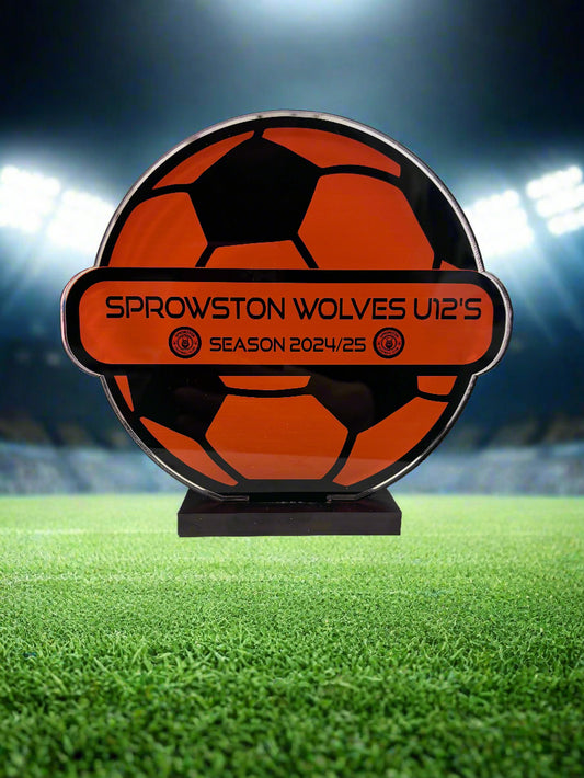 Football trophy, high gloss, personalised trophies