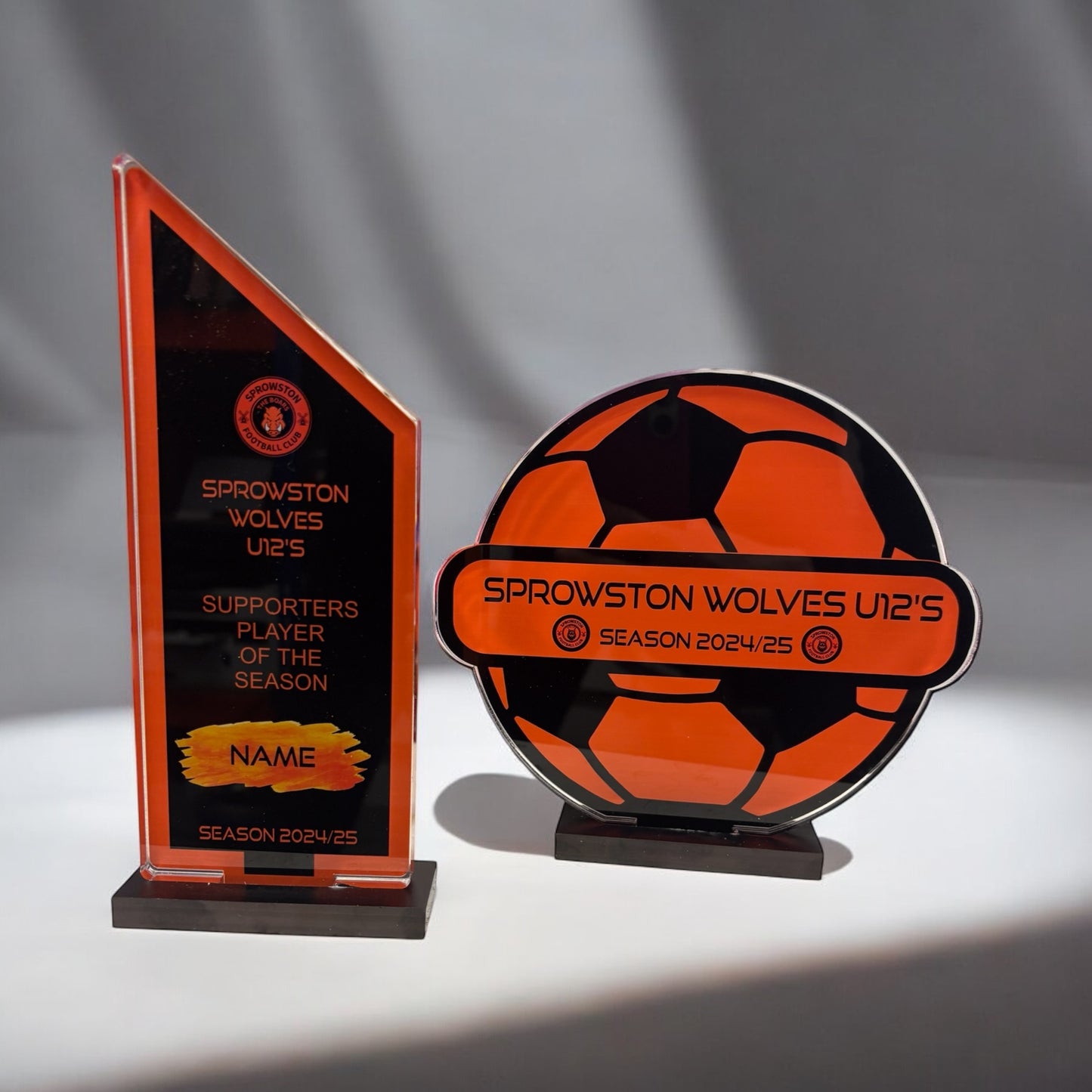 Football trophy, high gloss, personalised trophies