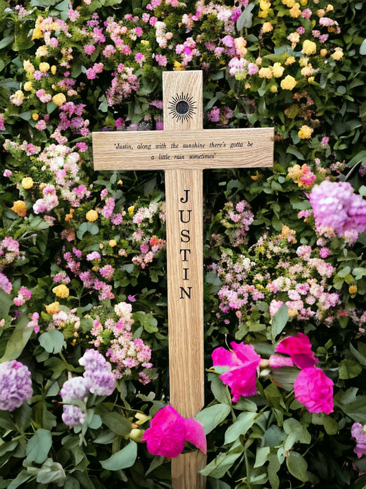 Oak, Mahogany, and Iroko: Memorial Crosses for grave unique personal tributes