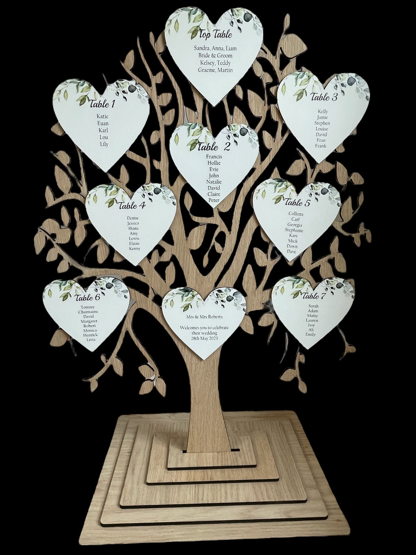 Large table plan, Wedding Table plan, Seating Chart, Seating plan, Wedding seating plan, unusual table plan, Tree table plan