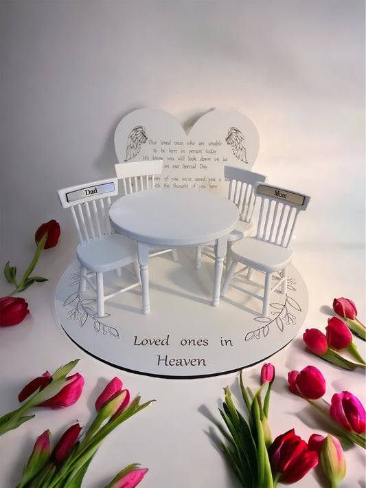 personalised Wedding memorial set, wedding memory table, memory table, missing loved ones, loved ones in heaven.