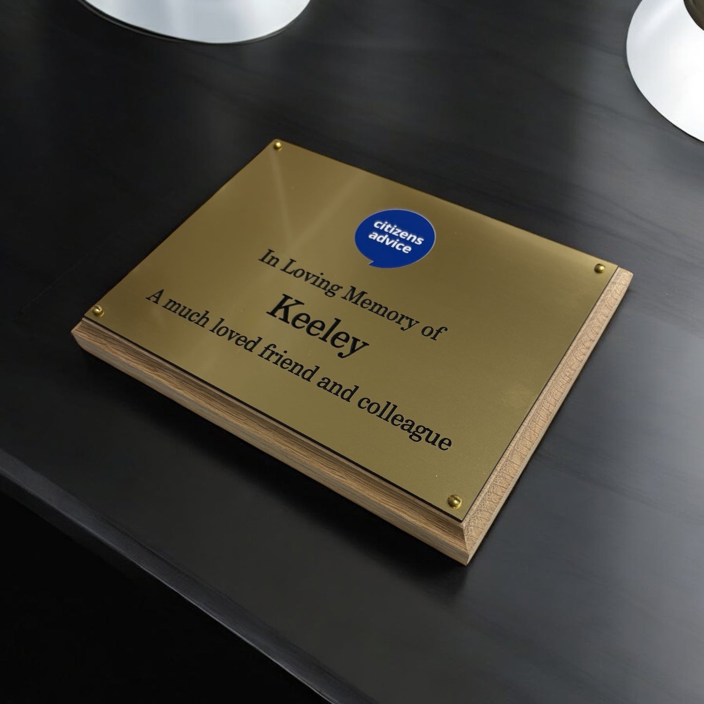 Personalised engraved plaque