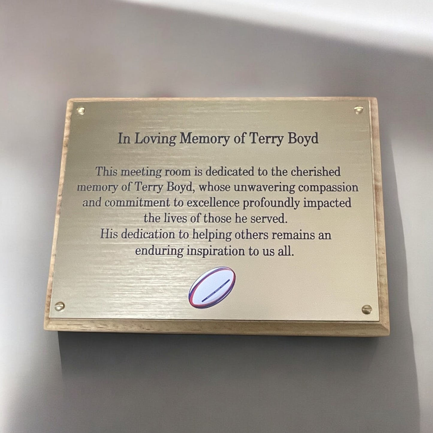 Personalised engraved plaque