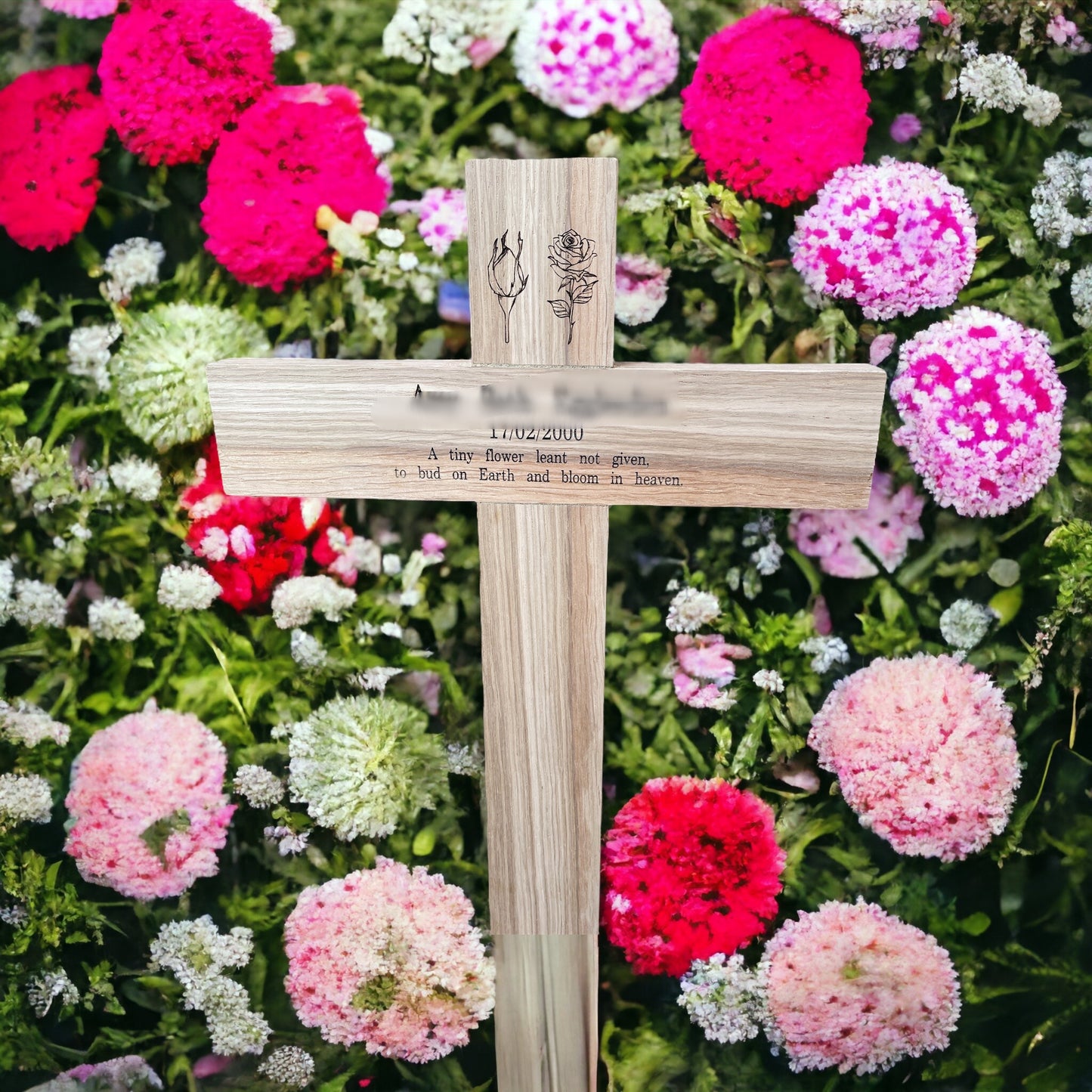 Memorial cross, wooden cross, grave marker