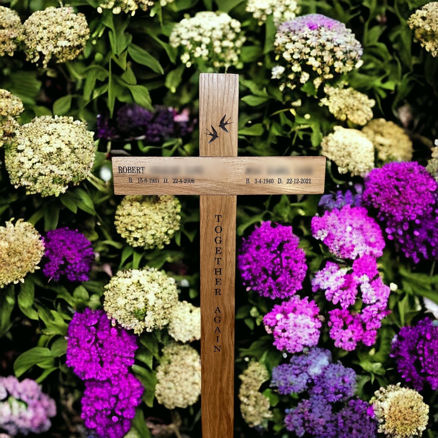 Memorial cross, wooden cross, grave marker