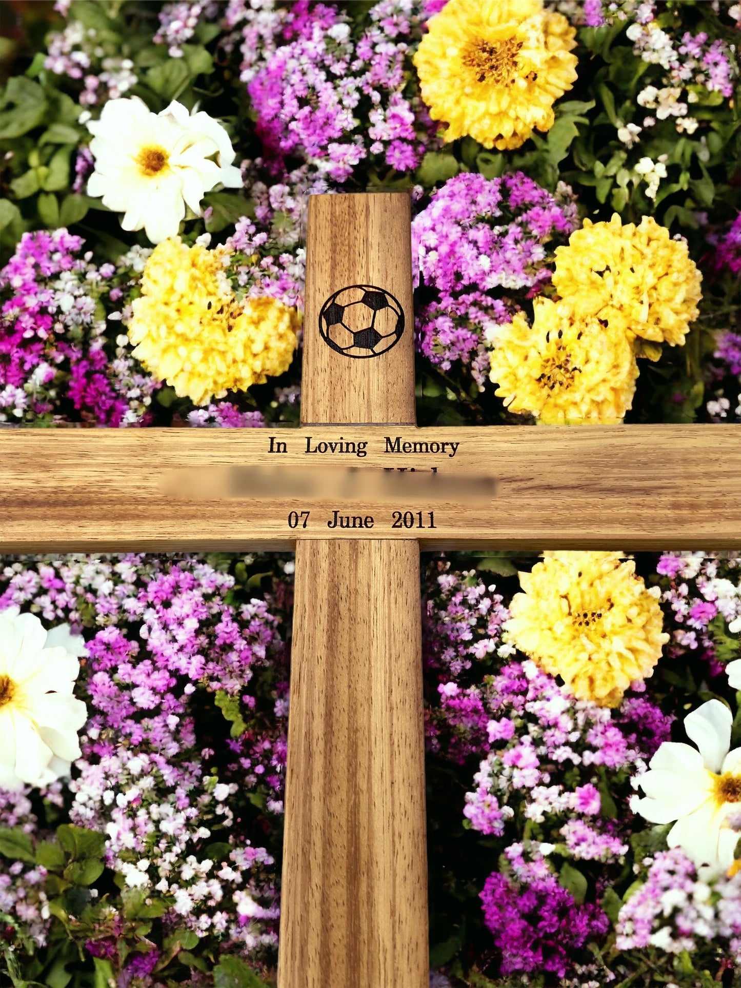 Memorial cross, wooden cross, grave marker