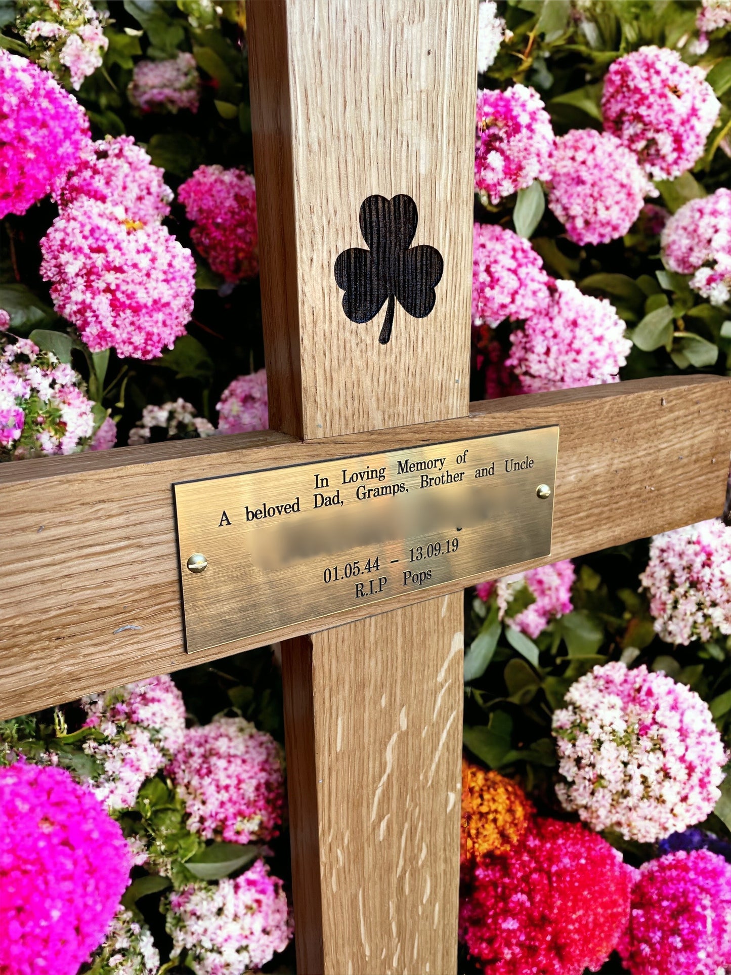 Memorial cross, wooden cross, grave marker