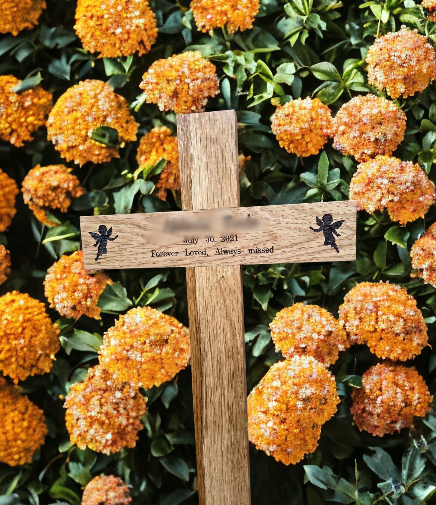 Memorial cross, wooden cross, grave marker