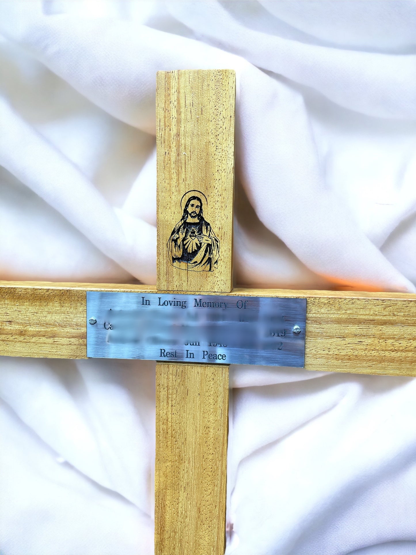 Memorial cross, wooden cross, grave marker