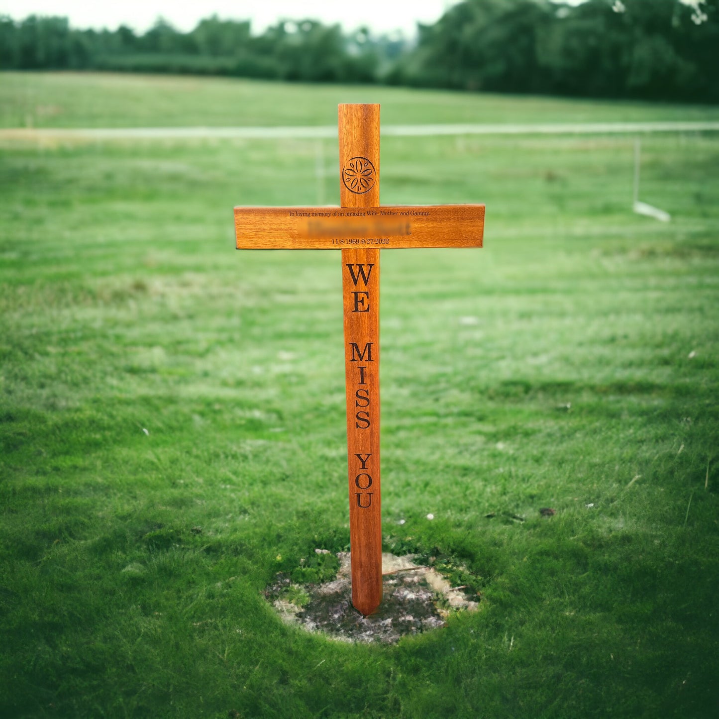 Memorial cross, wooden cross, grave marker